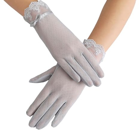 OTKARXUS Guanti estivi da donna con protezione solare, 1 paio di guanti da guida antiscivolo in seta di ghiaccio, guanti da guida con dita intere, per equitazione, ciclismo, escursionismo, pesca