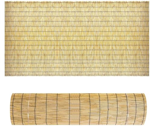 Rollo de Valla de caña Valla de bambú cañizo Jardin ocultacion Jardin Exterior Vallas terraza celosia Madera Valla de protección bambú Natural cañas de Bambu Decoracion terraza Brezo ocultacion