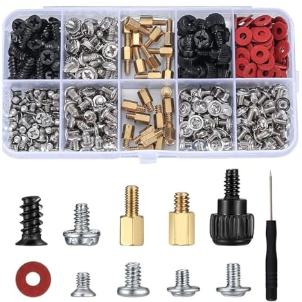 380 Stk PC Schrauben Set, SSD Schraubenset, PC Motherboard Computerschrauben Abstandshalter Kit, Schrauben #6-32 Stecker auf M3-Buchse für Festplattenlüfter, Gehäuse, SSD, CD-ROM, Computer