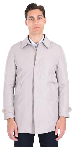 Ciabalù Trench Uomo Invernale Soprabito Elegante Cappotto Impermeabile Lungo Sartoriale Blu Fango