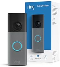 Ring Battery Doorbell (newest model) — Retinal 2K with wide-angle video, up to 6x Enhanced Zoom, Two-Way Talk, and Built-In Battery, Speckled Gray