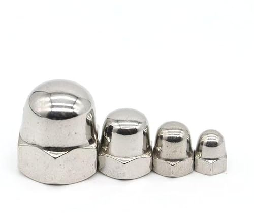 2Pcs M10 Acorn Cap Nuts, Stainless Steel 18-8 (304) Acorn Nuts