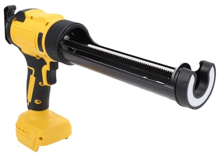 ASHATA 21V Cordless Caulking Gun, Non Drip, 6 Adjustable Speeds 312mm Silicone Gun with LED Light, Auto Retract for Filling and Sealing, for BL1830B-2 Battery, 10oz