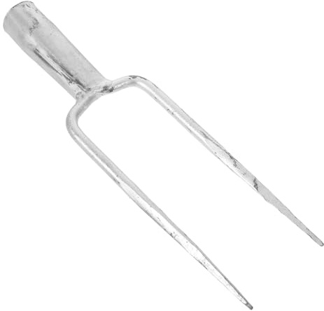 VICASKY Forca da Giardinaggio in Acciaio a 2 Punte Robusta per Aerazione e Diserbo Terreno Testa a Forcella Compatibile Manico da 35 CM Utensile Manuale per Orto e Aiuole Outdoor