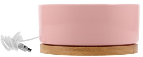 YARNOW Ciotola Termica Riscaldata per Gatti e Cani USB 350 Ml in Ceramica Rosa con Controllo Temperatura Costante per Alimentazione e Abbeveraggio Invernale degli Animali Domestici