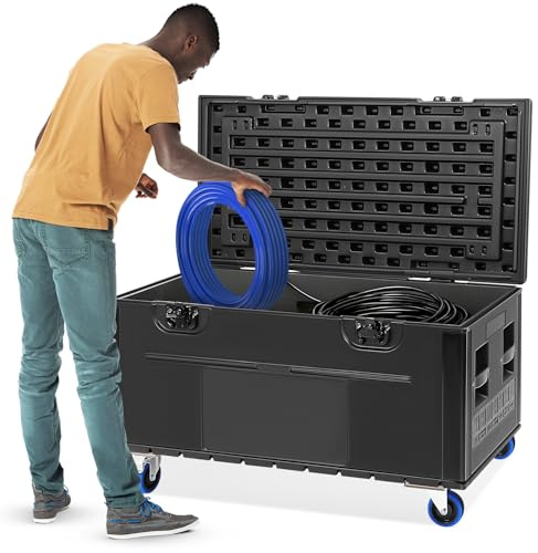 44 Heavy Duty ATA Rolling Cable Trunk Case, IP55 Stackable Road Case