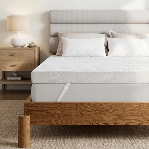 Surmatelas 160x200 Mousse mémoire Forme Gel 10cm Respirant 2 Personnes | Sur Matelas en mousse haute densité, housse lavable, sangles, adapté lit ressort, camping, canapé-lit, hypoallergénique