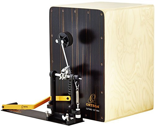 Ortega Guitars Percussion Series Bundle - Cajon und Pedal für den rechten Fuß - Stomp Box Set - Inklusive Gigbag und Drum Key (OSTBCJ-BU)