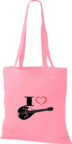 Shirtstown Pochette en tissu Musique I Love Mandoline - - Rosa,