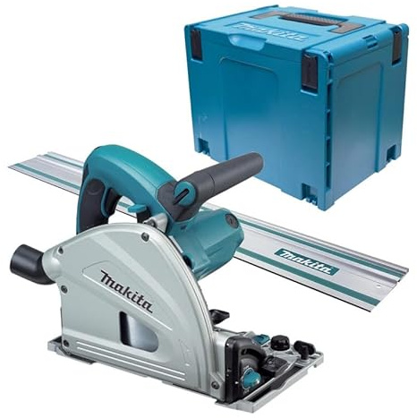 Makita Scie circulaire plongeante makita 1300w 165mm en coffret mak-pac + rail de guidage 1400 mm - sp6000j1