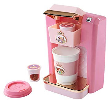 Disney Princess Style Collection Play Cafetière gourmande avec tasse à café et dosettes de boisson incluses pour jeu de rôle interactif pour filles à partir de 3 ans