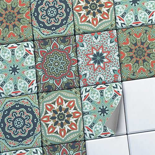 CREATISTO Fliesenaufkleber Fliesenfolie Mosaikfliesen - Hochwertige Aufkleber Sticker für Fliesen I Stickerfliesen - Mosaikfliesen für Küche, Bad, WC Bordüre (15x20 cm I 24 -Teilig)