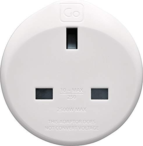Go Travel UK to Italy Plug Adapter, earthed & compact | Keeps phones, tablets and devices charged wherever you go abroad - a reliable mains adaptor for holiday trips. Ref 533.101.