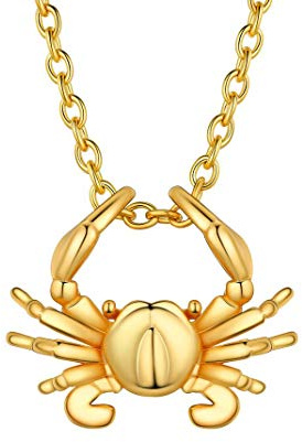 GoldChic Jewerly Collane d'Oro Segno Zodiacale Cancro Per Donne, Ciondolo Zodiaco Cnc Oroscopo Regali Per Lei