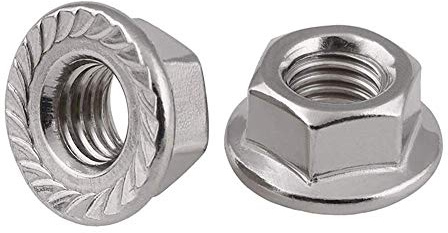 Stainless Steel Serrated Hex Flange Nuts Locknuts 50 Pcs (M8)