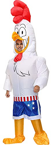 JASHKE Uppblåsbara Kostymer Tupp Kostymer Halloween Kostymer Snygg Klänning Vuxen Kostym