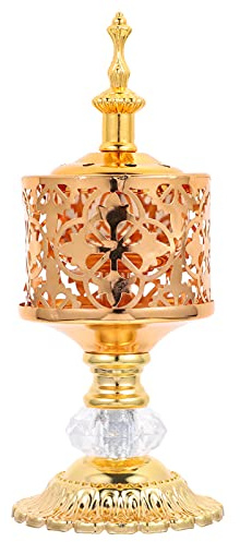 SOIMISS Arabischen Weihrauch- Brenner Goldene Eisen Weihrauch Halter Tabletop Ornament Harz Räuchergefäß Einzugsgeschenk für Bakhoor Oud Sticks
