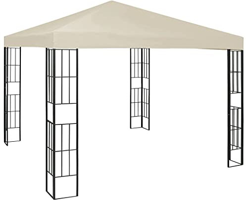 丨 丨Pavillon Gartenpavillon Terrassenpavillon Pergola Vordach Garten Terrassen Überdachung Anbaupavillon Gartenzelt3×3 m Creme
