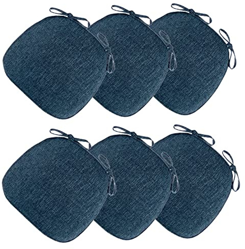 Yadlan Sitzkissen 40x40 Outdoor, Stuhlkissen Halbrund Landhausstil, Sitzpolster Stuhl, Waschbar Sitzkissen Esszimmerstuhl Oval, Sitzkissen KüChenstuhl mit Abnehmbarem Bezug Blau
