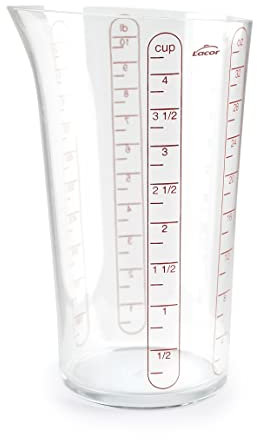 Lacor - 67071 - Vaso Medidor Básico, Recipiente con Medidas, Medidor de Líquidos, Plástico de Máxima Calidad, Libre de BPA, 10,5 cm, 1 L