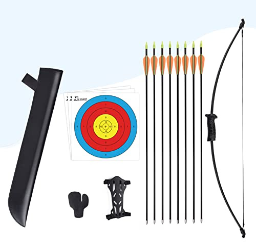 ELONG OUTDOOR Take-Down Bow Recurve Arc et flèche Ensemble de tir à l'arc en Plein air Formation débutant Comprend flèches, Armguard, Quiver, Visage Cible, Onglet de Doigt