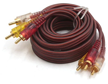 Ruilogod 9.8ft Lunghezza 3 Dispositivo di connessione video audio maschio a 3 Dispositivo di connessione video audio maschio adattatore per auto Cavo stereo Prolunga audio