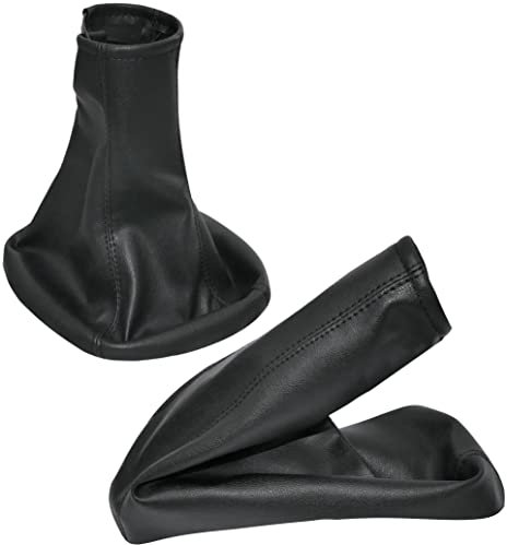 Aerzetix - C57717 - Cuffia soffietto per leva del cambio e freno a mano - compatibile con Opel Astra G dal 1998 al 2004 - colore: nero - in pelle sintetica