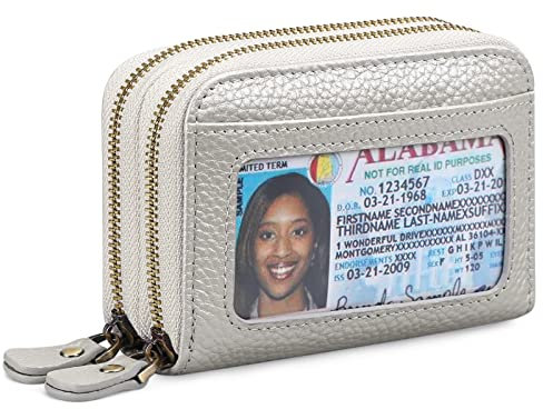 GAEKEAO Damen Geldbörse klein aus Echtes Leder, Geldbeutel für Frauen mit RFID-Schutz, Mini Damen Portemonnaie Münzfach Zipper Brieftasche Kartenhalter mit vielen Kartenfäche