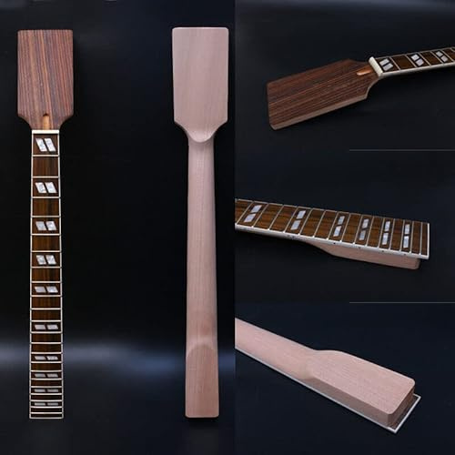 Yinfente E-Gitarrenhals, 22 Bünde, 64,8 cm, Mahagoni, Palisander-Griffbrett, parallel, Inlay-Paddelkopf