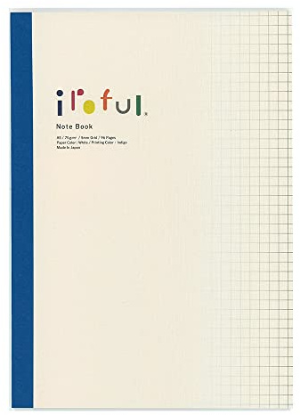 SAKAEテクニカルペーパー iroful PI-A5NB-HW Notizbuch, 75 g/m², 21 x 14,9 cm, 96 Seiten, 5 mm kariert, Weiß, 1 Packung