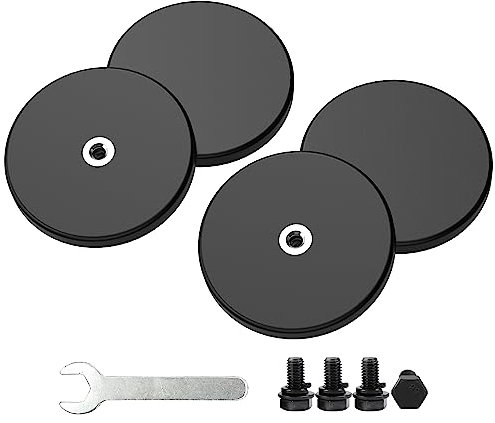 Magnetpro - Magneti gommati resistenti, antiscivolo, dimensioni: diametro 43 mm, forza magnetica di 15 kg, base di montaggio magnetica per appendere strisce luminose e specchi per esterni, 4 pezzi