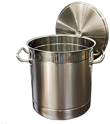 Olla/Cubo de sopa, 5.5-95L, Comercial, Cubo de sopa de acero inoxidable 304, con tapa, Cubo de almacenamiento de agua, para estufa de gas/cocina de inducción (Tamaño : 60L) (15L) (15L)