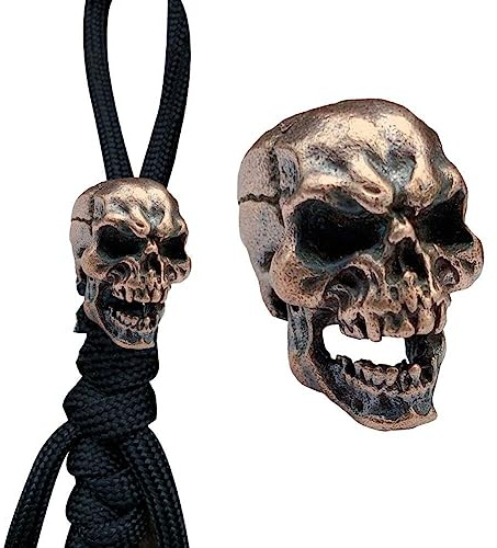 Casiler Schädelperlen, 2 Stcs Paracord Perlen Charms EDC Accessoires Für Messer Lanyard, Reißverschlusszug, Schlüsselbund Anhänger, Armband Halskette DIY -schmuckherstellung