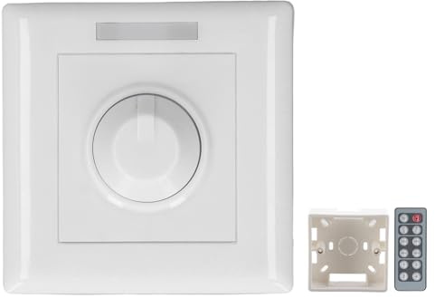 EVTSCAN Variateur De Lumière, avec Télécommande IR, Bouton Manuel, Réglage Continu de la Luminosité, Contrôle De Gradation Intelligent, 12-24 V