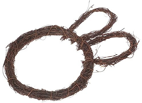 DECHOUS Geflochtener Rattankranz Hasenform Aus Natürlichem Rattan Zum Aufhängen Selbstgemacht Girlandenmaterial Bastel Deko Für Fenster Und Wohnzimmer