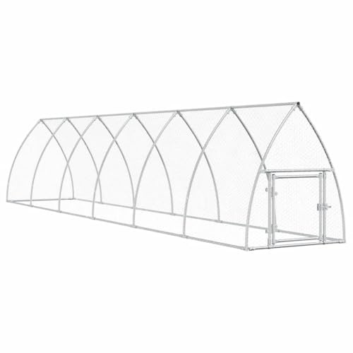 vidaXL Hühnerkäfig Silbern 600x105x120 cm Verzinkter Stahl