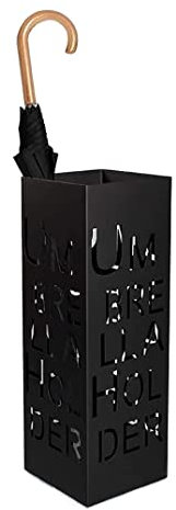 Schirmständer Regenschirmständer Aus Eisen, Ausgehöhlter Design-Regenschirmhalter, Rechteckiger Regenschirmständer Für Wohnzimmer Im Hotelkorridor Regenschirm Ständer ( Color : Black , Size : 18*55cm