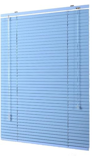 NIANXINN Aluminium-Jalousie,Verdunkelung Fensterjalousien,Blaue 25mm Metall Lamellen Tür Fenster Rollo Jalousette,Wand- und Deckenmontage,Anpassbar Farbe,Breite x Höhe (100cm x 240cm)