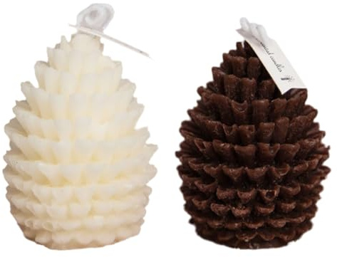 Set regalo di 2 candele profumate natalizie, a forma di albero di Natale, candele profumate decorative a forma di pigna, candele profumate natalizie, candele per aromaterapia, candele regalo per