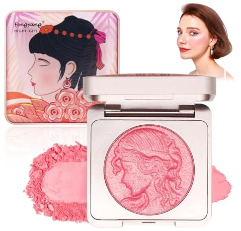 Fengyang® Palette di Fard per Guance Lisce, Palette di Fard in Polvere, Fard da Ragazza in Rilievo per Le Guance, Palette di fard in Cipria Opaca, Palette di Blush per Guance