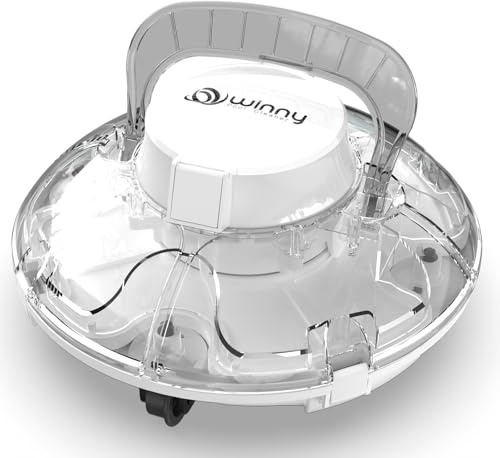 WINNY POOL CLEANER Akku Poolroboter, Doppelte Filterung, Leistungsstarker Poolsauger, Automatisches Parken, Geeignet für Pools bis 60 m²（Grauweiß
