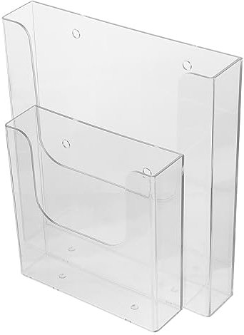 Lurrose 2stücke Transparenter Zeitschriftenhalter Wandmontage Dokumentenhalter Aus Flyerhalter Prospekthalter-wandhalterung Transparenter Displayständer Organizer Für Büro Und Home