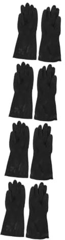 Ipetboom 4 Pairs Sap Gloves Dishwashing Gloves Black Large Size Lightweight Durable