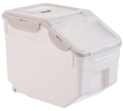 NUOBESTY Airtight Pet Food Storage Bin Beige Pp Large Capacity