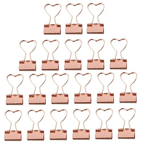 OFFSCH 20St kleiner Klipp Papierordner Buchklammern kleine Heftklammern Schulmappenclips Herz bookmarks book marks Dateiorganisation von Clips professionelle Dateiclips Metall Golden