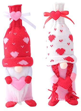 Generisch 2 STK Weinflaschenabdeckung Valentinstag-Wichtel-Wein-Topper Ärmel für Rotweinflaschen Freunde hochzeitsdeko hochzeitsdeco Kratzfeste Flaschenhüllen Flaschenabdeckungen Acryl