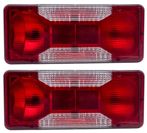 SERTPLAS 2 Stück 12/24V Heckleuchte/Rückfahrscheinwerfer/Lampe Links/Rechts mit Socket- für LKW- PKW-Anhänger passend für Iveco Daily/Boxer/Ducato/Jumper mit E - Prüfzeichen- ADR/GGVS & ECE-geprüft