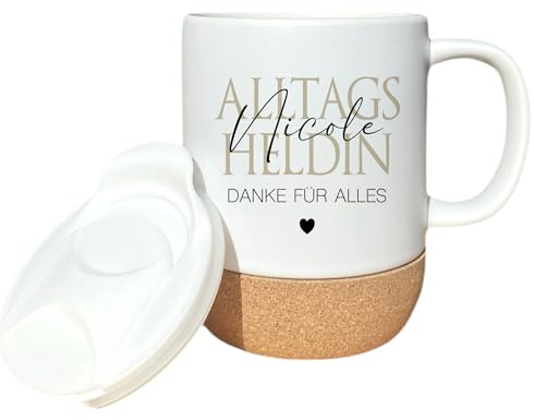 Manufaktur Liebevoll I Geschenk Tasse personalisiert Namen Freundin Teetasse Kollegin I Mama Kaffeetasse Geschenk mit Spruch I Dankeschön Tasse Alltagsheldin Geburtstagsgeschenk Frau I (Alltagsheldin)