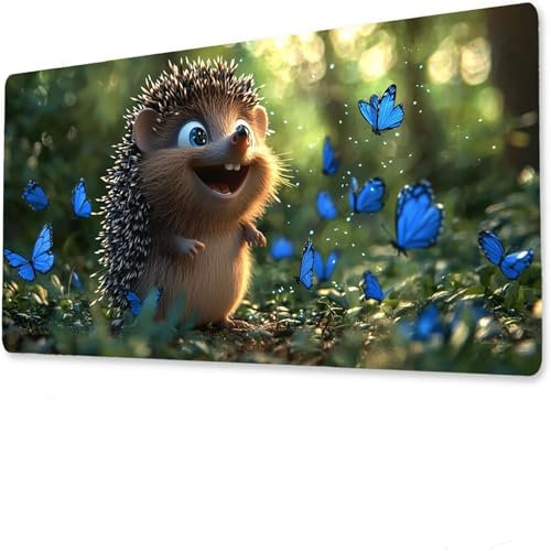 Papillon Mouse Pad Mat, Tapis de Souris Gaming XXL 1600x800x4mm, sous-Main Bureau Gamer, Tapis Table Joueur sans Couture Extra Large, Base antidérapante, Clavier Preuve de l'eaufleur E-8