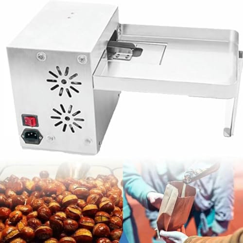 QUSYZD Macchina elettrica per Biscotti alle Castagne, Macchina Automatica per sbucciare e Aprire Le Castagne, Macchina Commerciale per Intagli di Castagne da 30 a 50 kg/h, Senza,Automatic